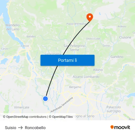 Suisio to Roncobello map