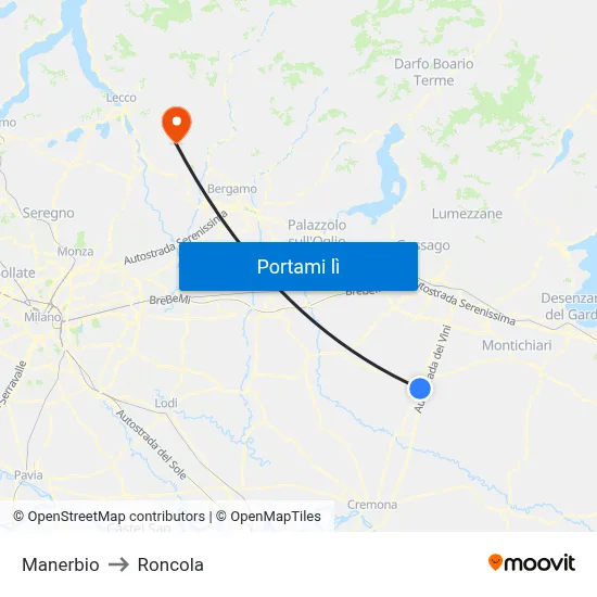 Manerbio to Roncola map
