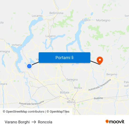Varano Borghi to Roncola map