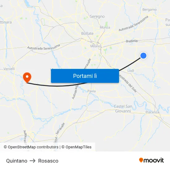 Quintano to Rosasco map