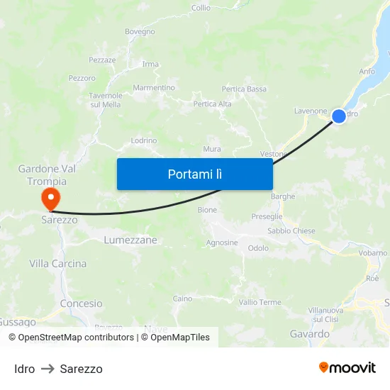 Idro to Sarezzo map