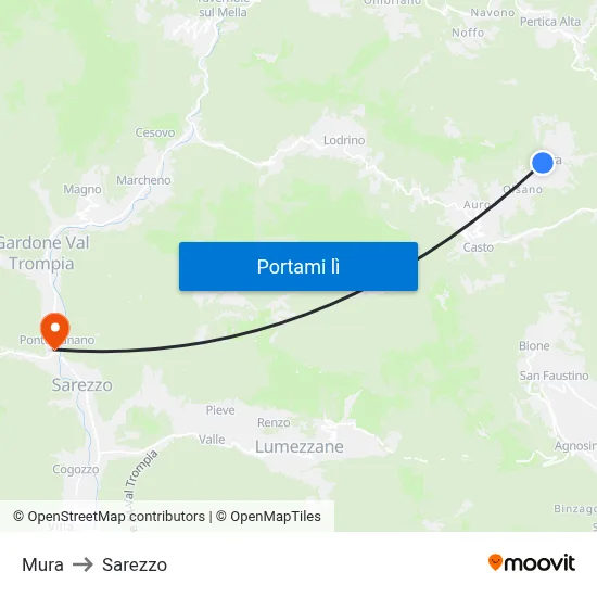 Mura to Sarezzo map