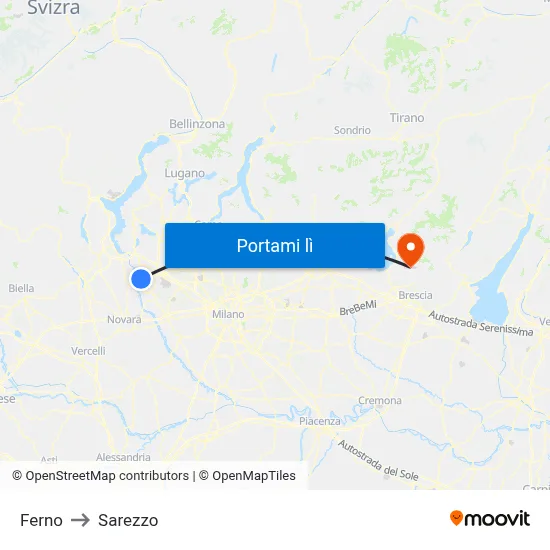 Ferno to Sarezzo map