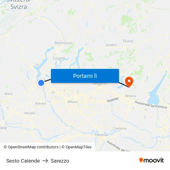 Sesto Calende to Sarezzo map