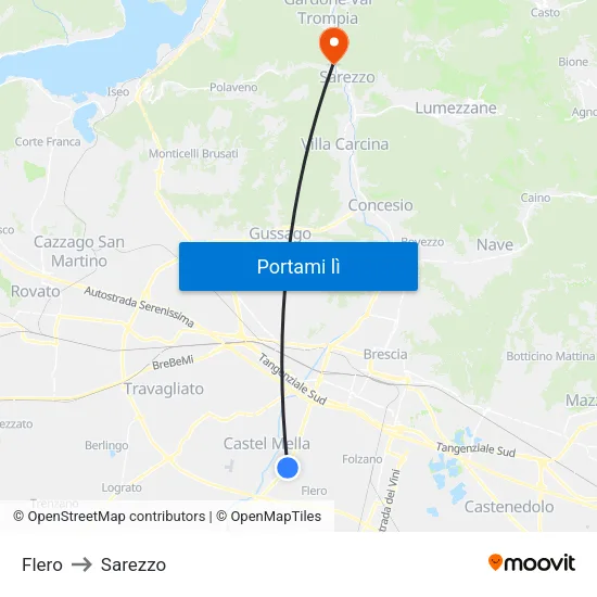 Flero to Sarezzo map