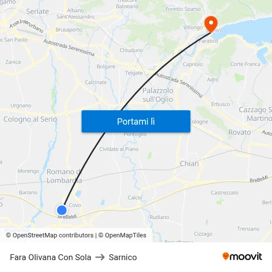 Fara Olivana Con Sola to Sarnico map