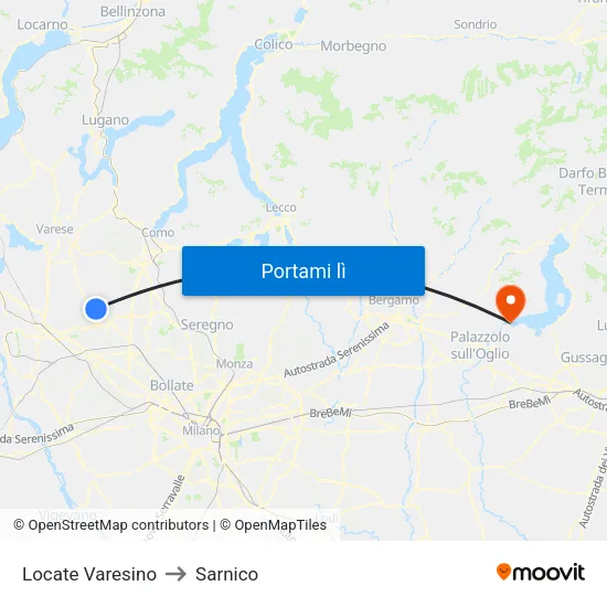 Locate Varesino to Sarnico map