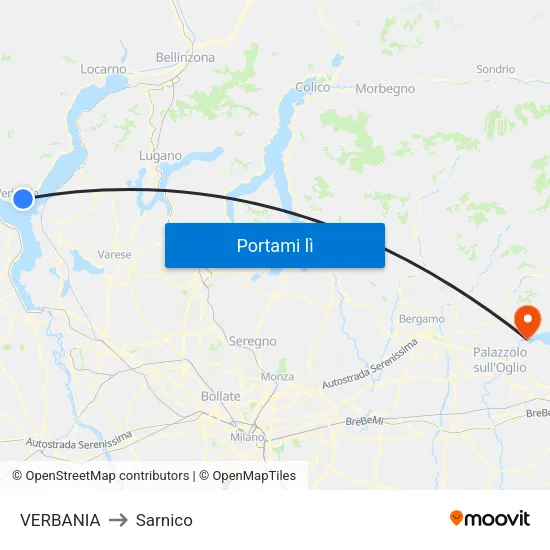 VERBANIA to Sarnico map