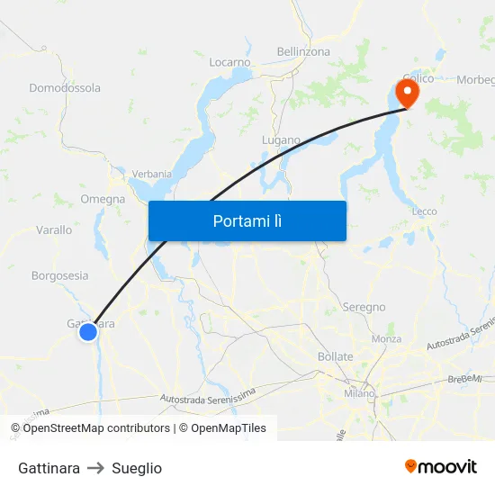 Gattinara to Sueglio map