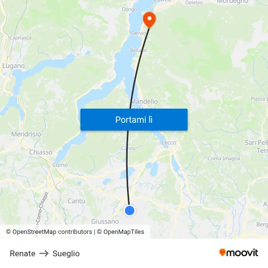 Renate to Sueglio map