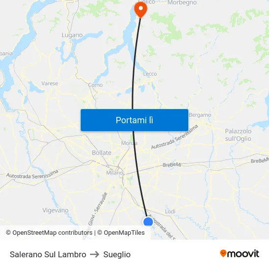 Salerano Sul Lambro to Sueglio map