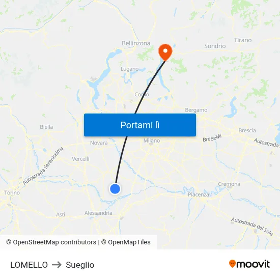 LOMELLO to Sueglio map