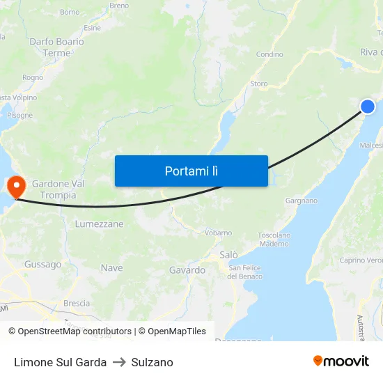 Limone Sul Garda to Sulzano map