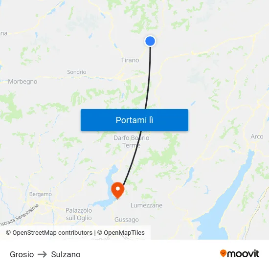 Grosio to Sulzano map