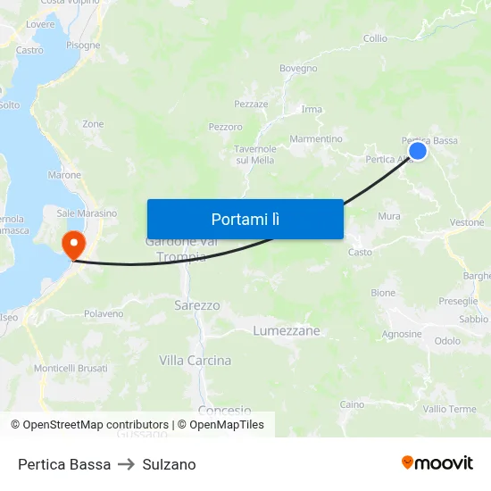 Pertica Bassa to Sulzano map