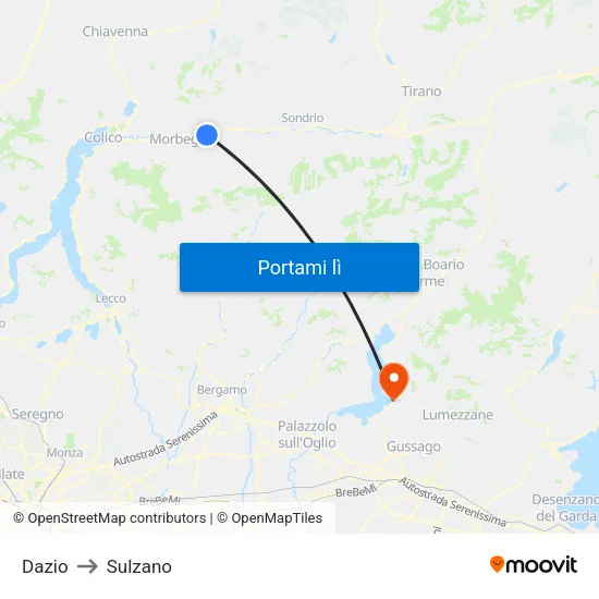 Dazio to Sulzano map