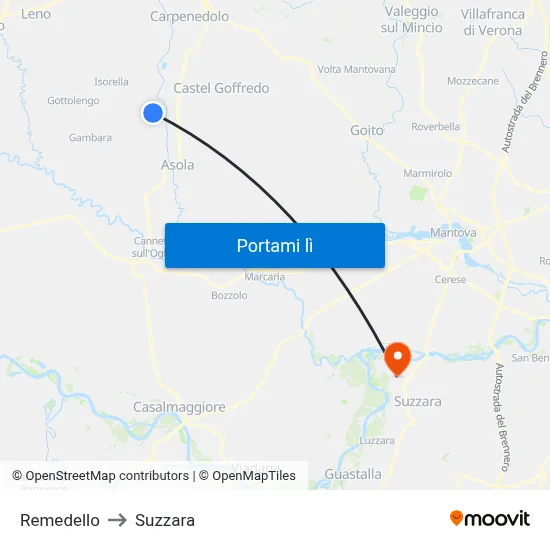 Remedello to Suzzara map
