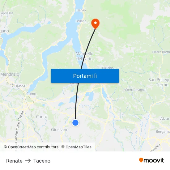 Renate to Taceno map