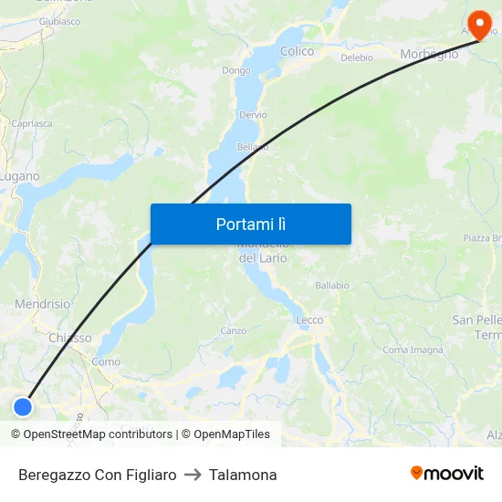Beregazzo Con Figliaro to Talamona map