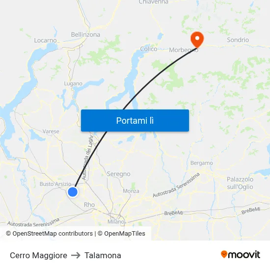 Cerro Maggiore to Talamona map