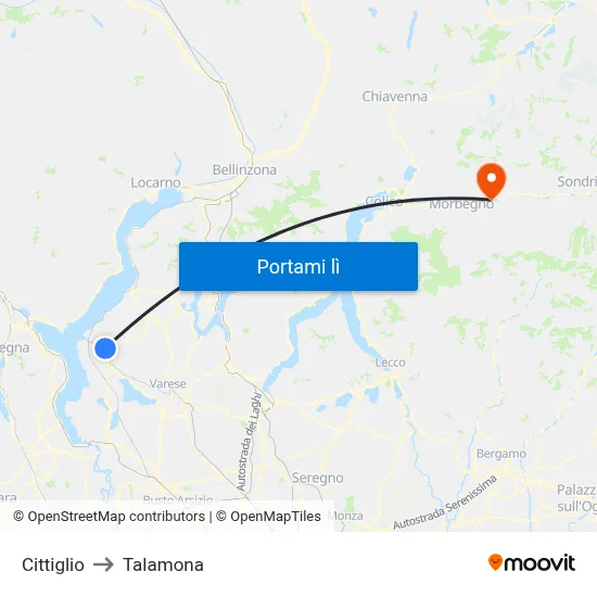 Cittiglio to Talamona map
