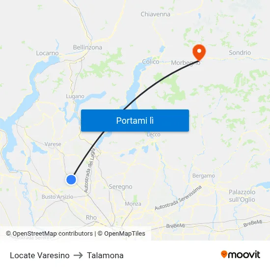 Locate Varesino to Talamona map