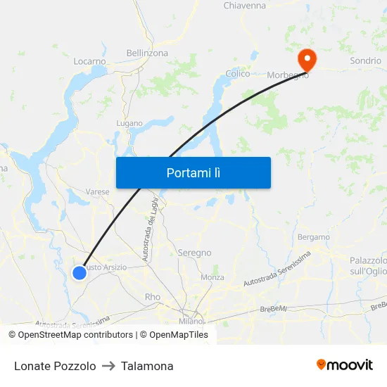 Lonate Pozzolo to Talamona map