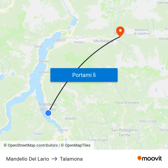 Mandello Del Lario to Talamona map