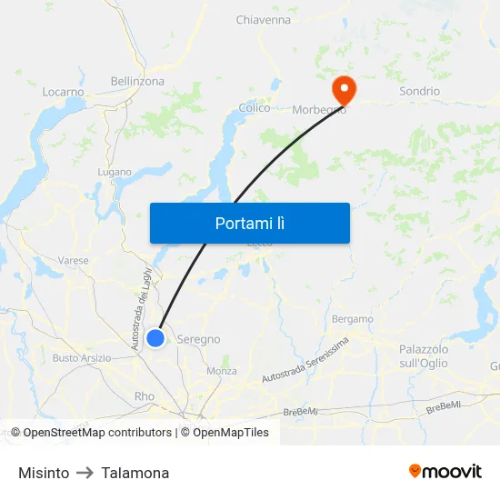 Misinto to Talamona map