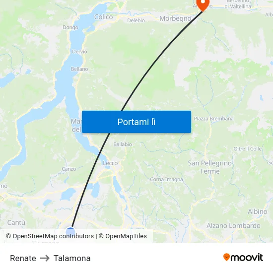Renate to Talamona map