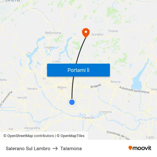 Salerano Sul Lambro to Talamona map