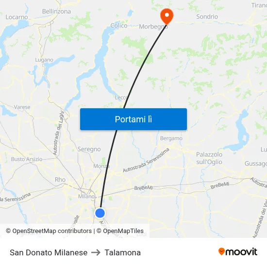San Donato Milanese to Talamona map