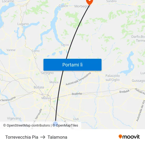 Torrevecchia Pia to Talamona map