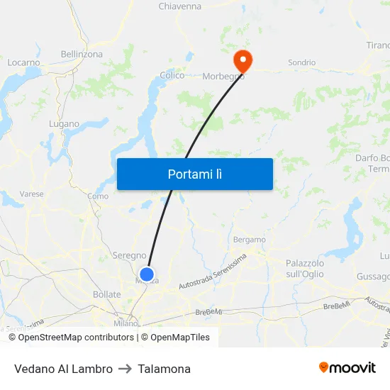 Vedano Al Lambro to Talamona map