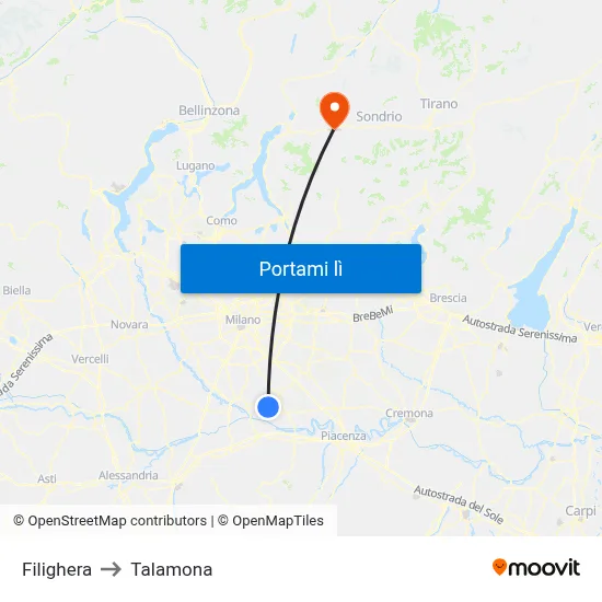 Filighera to Talamona map