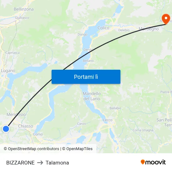 BIZZARONE to Talamona map