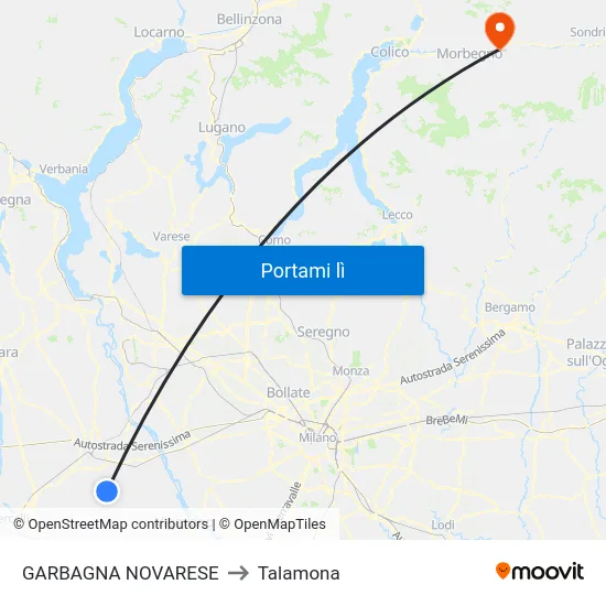 GARBAGNA NOVARESE to Talamona map