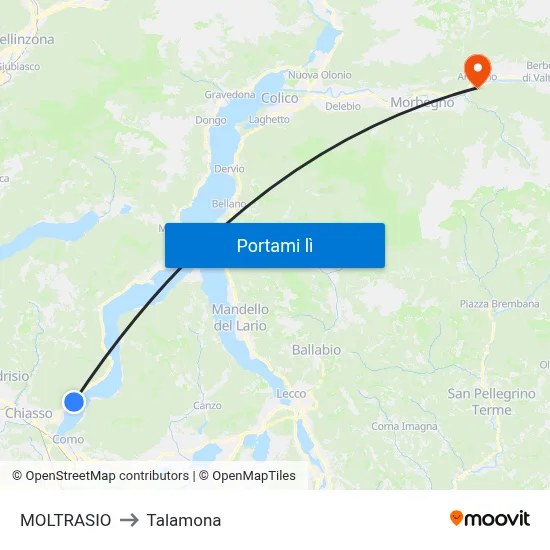MOLTRASIO to Talamona map