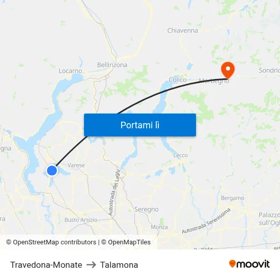Travedona-Monate to Talamona map