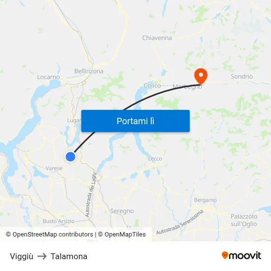 Viggiù to Talamona map