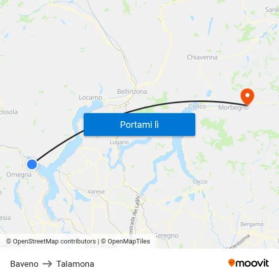 Baveno to Talamona map