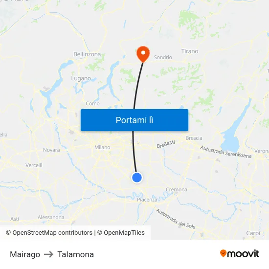Mairago to Talamona map