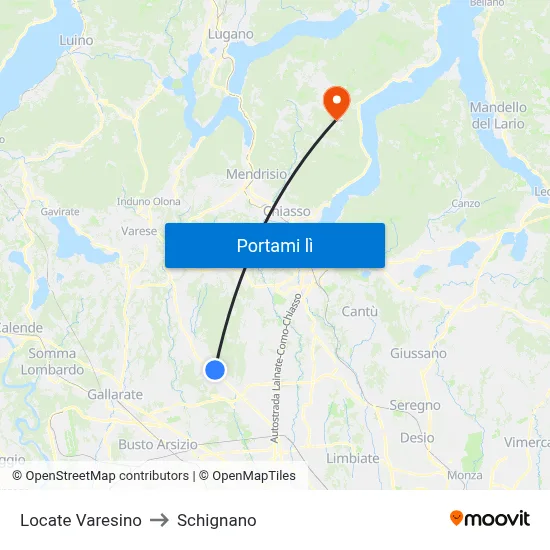 Locate Varesino to Schignano map