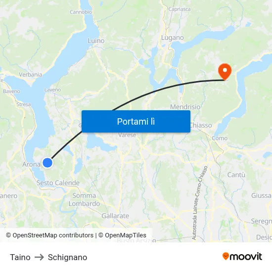 Taino to Schignano map