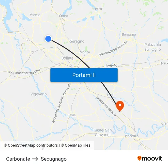 Carbonate to Secugnago map