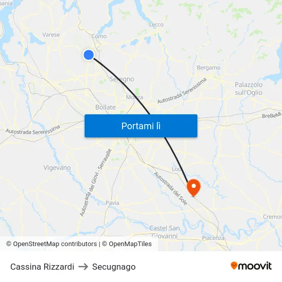Cassina Rizzardi to Secugnago map