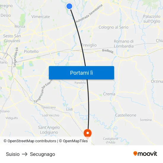 Suisio to Secugnago map
