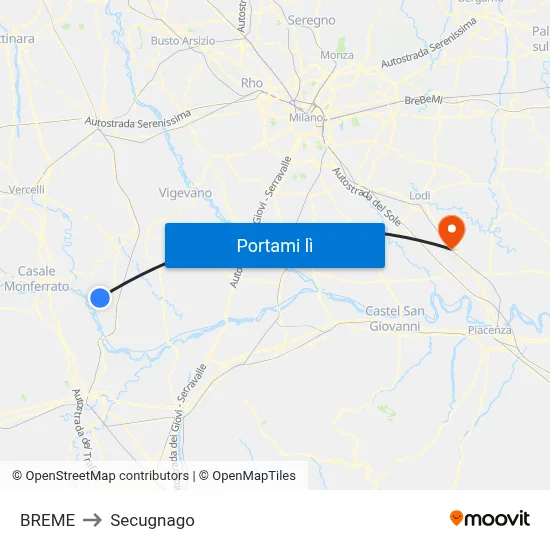BREME to Secugnago map