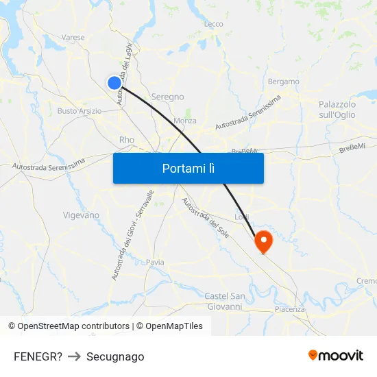 FENEGR? to Secugnago map