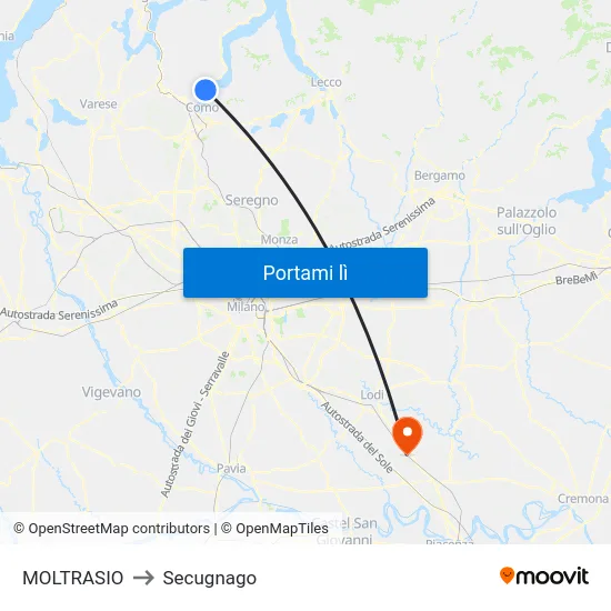 MOLTRASIO to Secugnago map